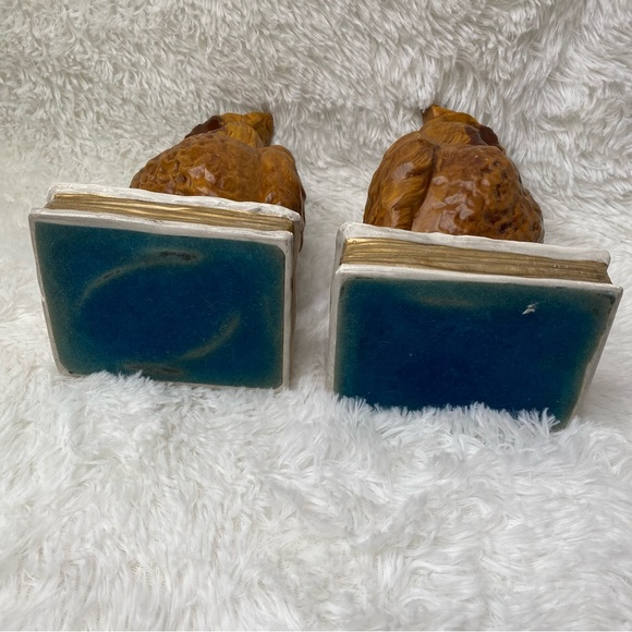 Vintage 1976 Set Of Ceramic Owl Bookends Decor - Picture 8 of 8